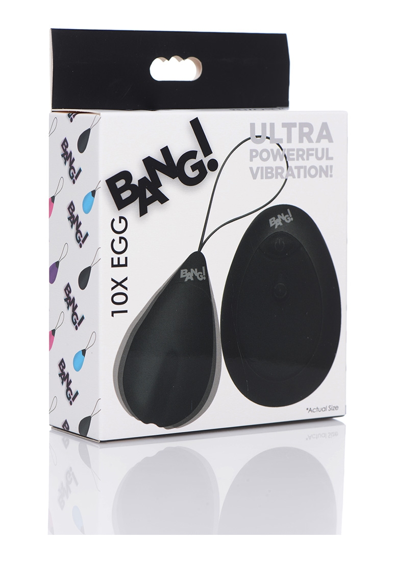 10X Silicone Vibrating Egg - Black