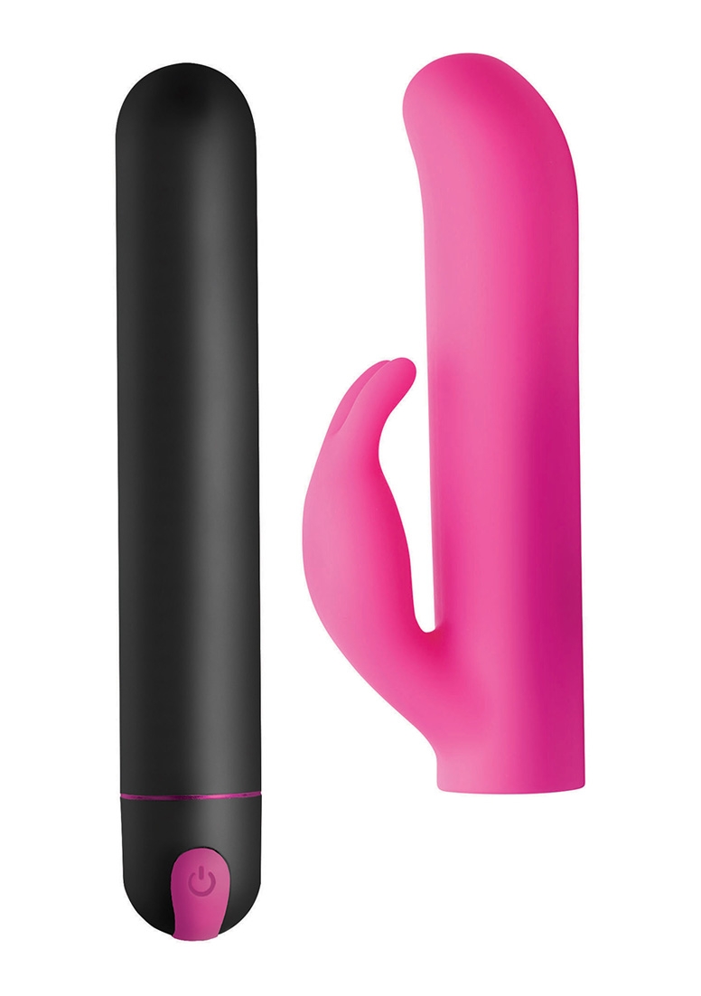 XL Bullet & Rabbit Silicone Sleeve - Pink