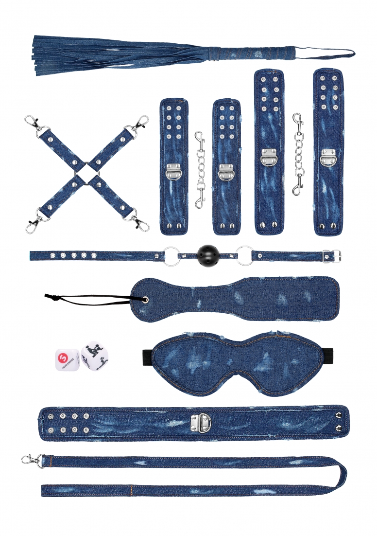 Denim Bondage Kit - Tough Denim Style - Blue