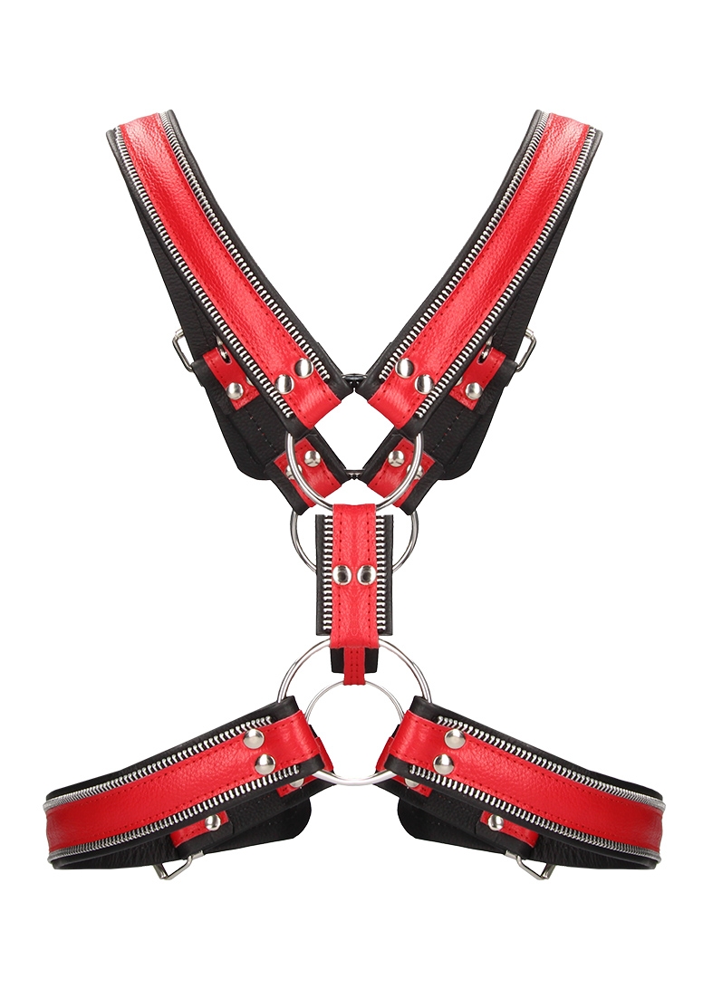 Z Series Scottish Harness - Leather - Black/Red - S/M