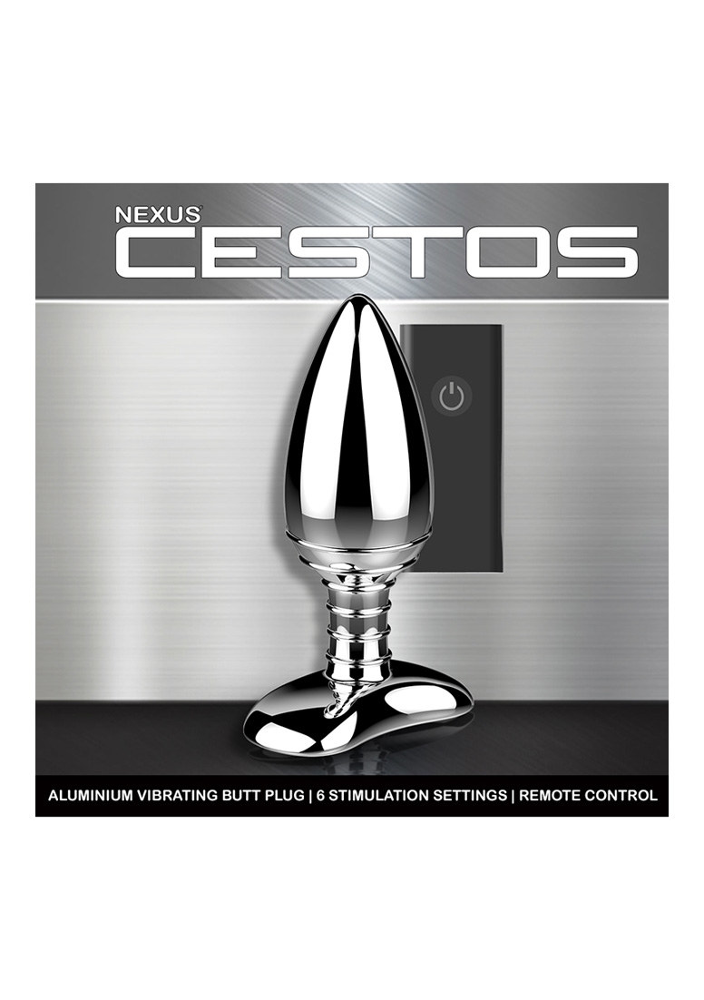 CESTOS Aluminium Remote Control Vibrating Butt Plug - Silver