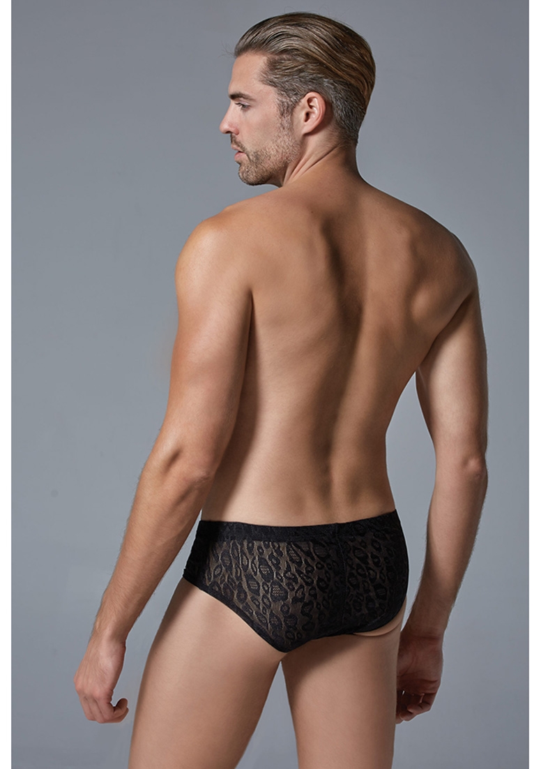 Leopard Brief - Black - S/M