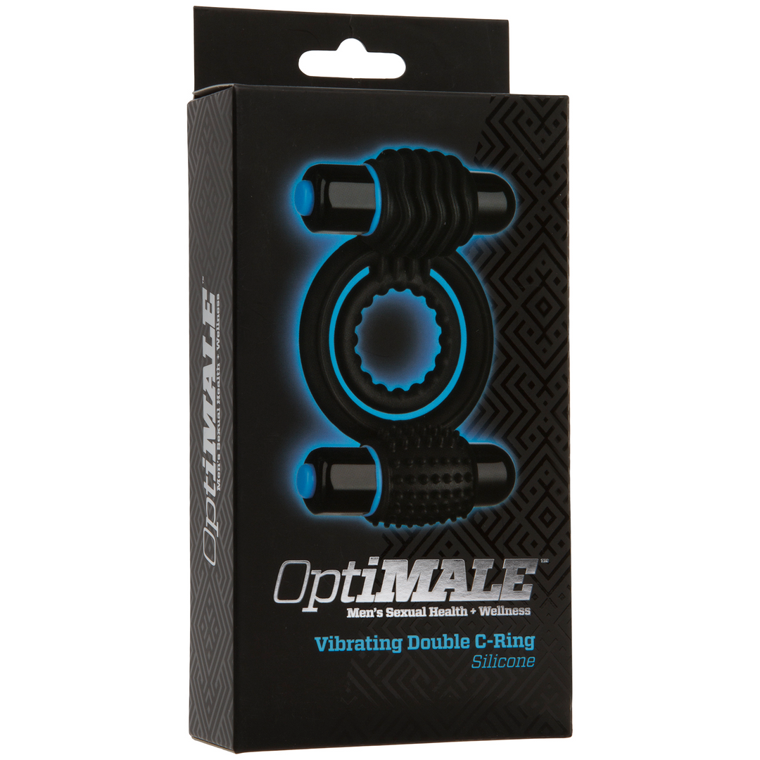 OptiMALE C-Ring Vibrating Black Double