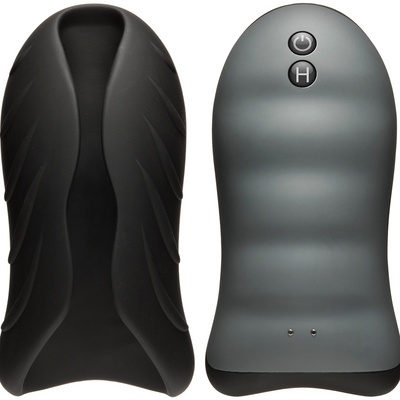 OptiMALE - Silicone Warming Stroker - Vibrating - Black