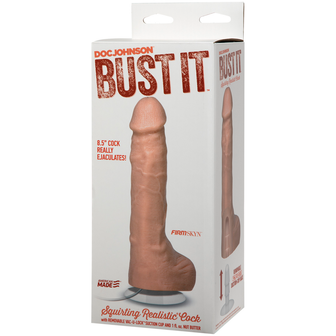 Squirting Realistic Cock - 1 oz. Nut Butter - White