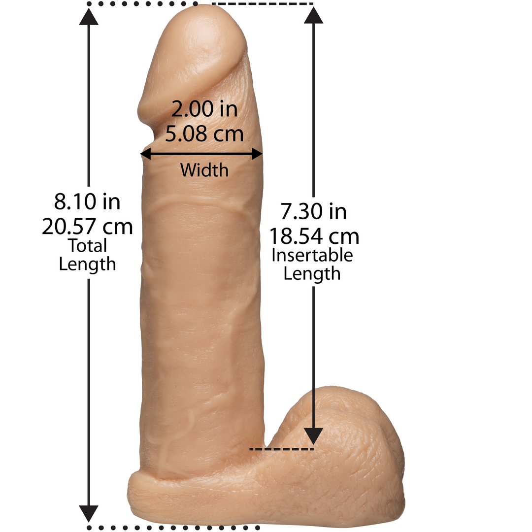 Vac-U-Lock 8" Realistic white Cock