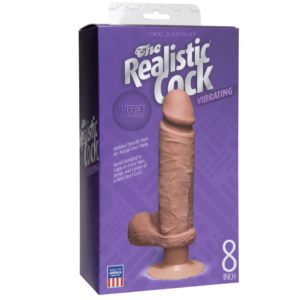 The Realistic Cock - UR3 - Vibrating 8 Inch - Brown