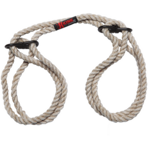 Hogtied - Bind & Tie - 6mm Hemp Wrist or Ankle Cuffs - Natural