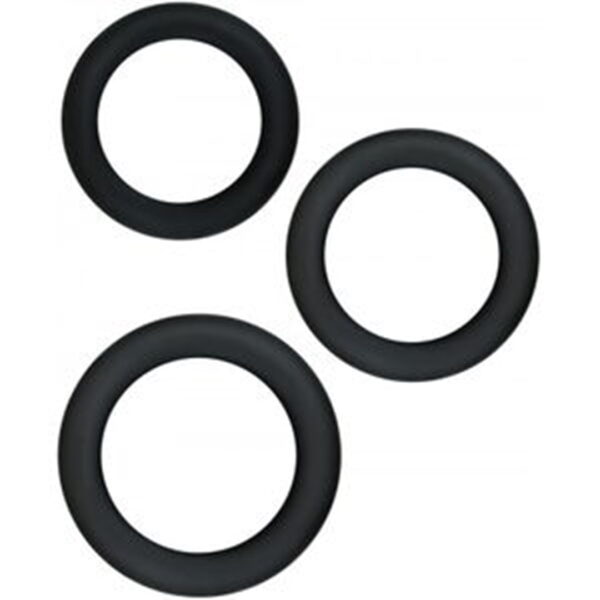 * basic rubber cock ring set black