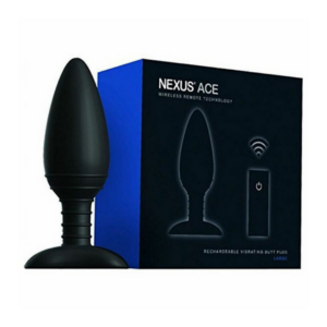 ACE LARGE Remote Control Vibrating Butt Plug - Black