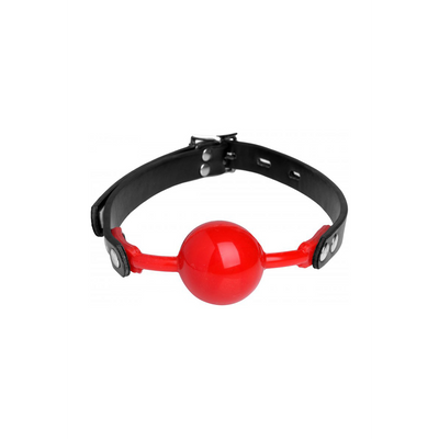 Master Series - The Hush Gag Silicone Comfort Ball Gag - Red