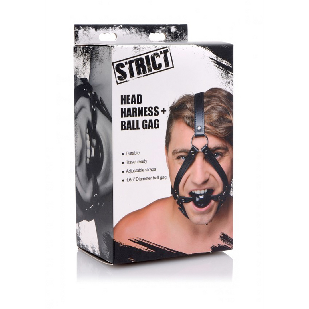 Strict - Head Harness with Ball Gag 1.5"