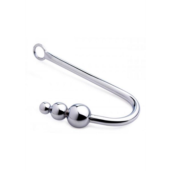 Beaded Anal Hook - Silver