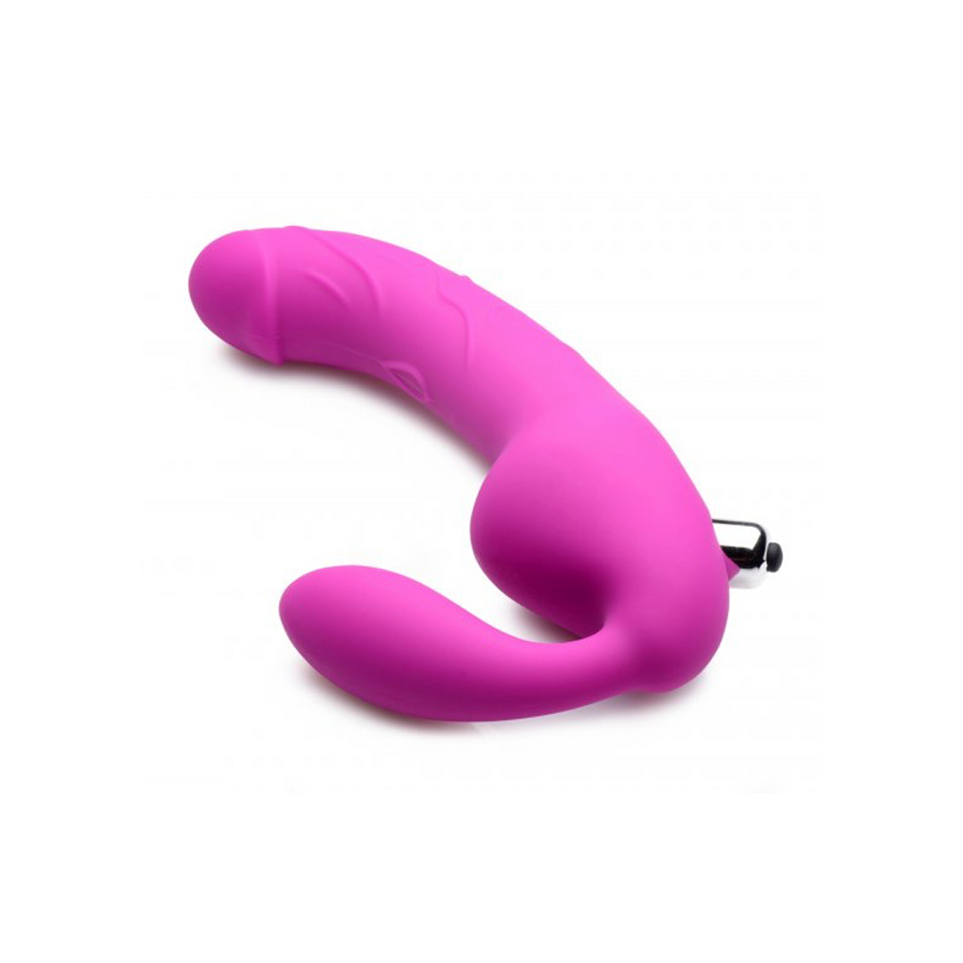 ROYAL RIDER Vibrating Silicone Strapless Strap On  - Purple