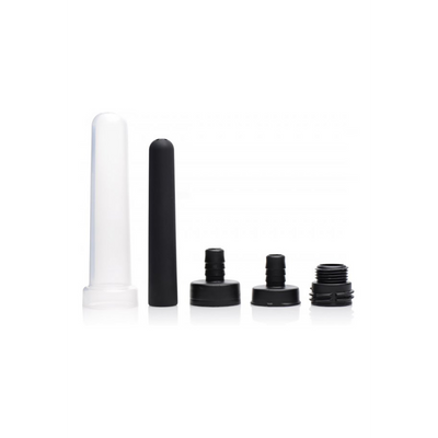 Travel Enema Water Bottle Adapter Set - 5 pieces - Black