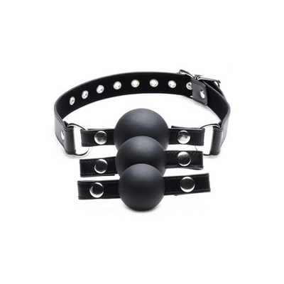 Interchangeable Silicone Ball Gag Set - Black