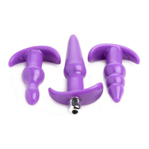 4 Piece Vibrating Anal Plug Set - Purple