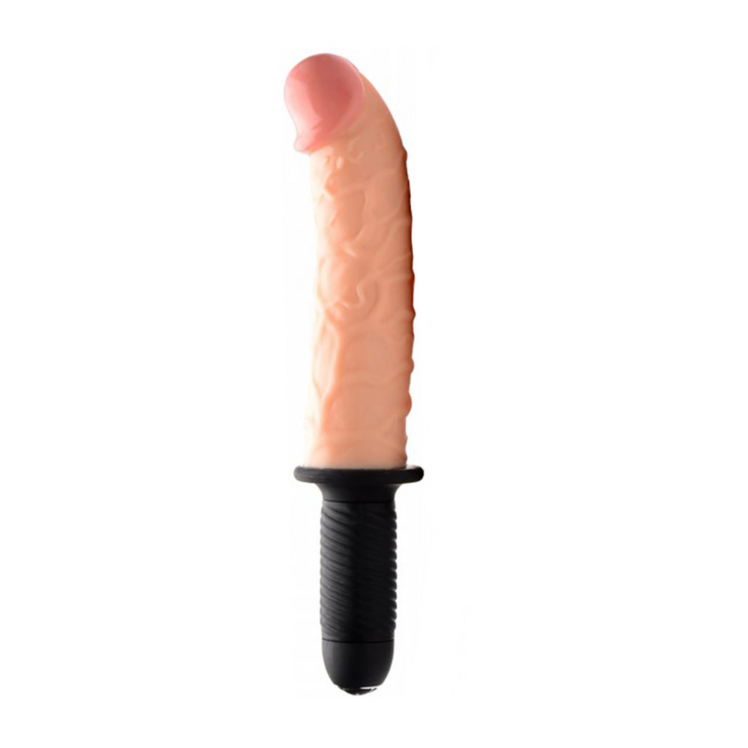 The Curved Dicktator 13 Mode Vibrating Giant Dildo Thruster - Bl