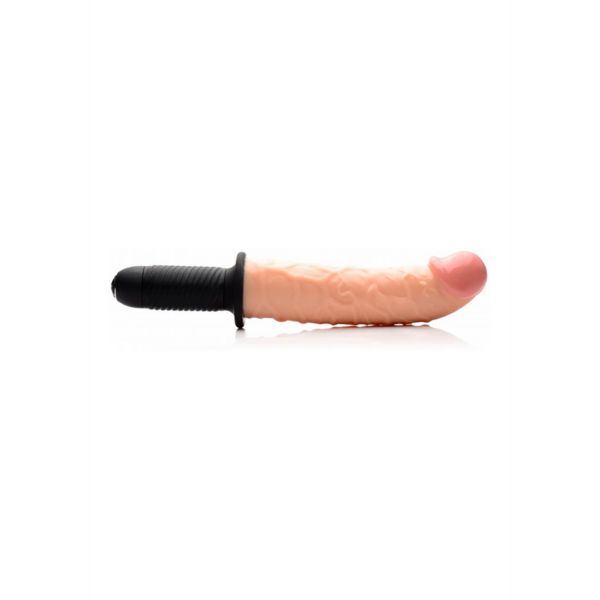 The Curved Dicktator 13 Mode Vibrating Giant Dildo Thruster - Bl