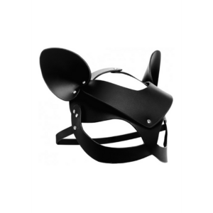 Bad Kitten Leather Cat Mask - Black