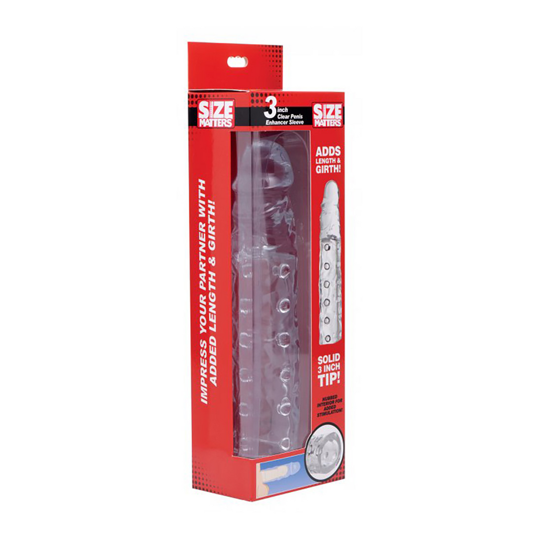 3 Inch Clear Penis Enhancer Sleeve - Transparent