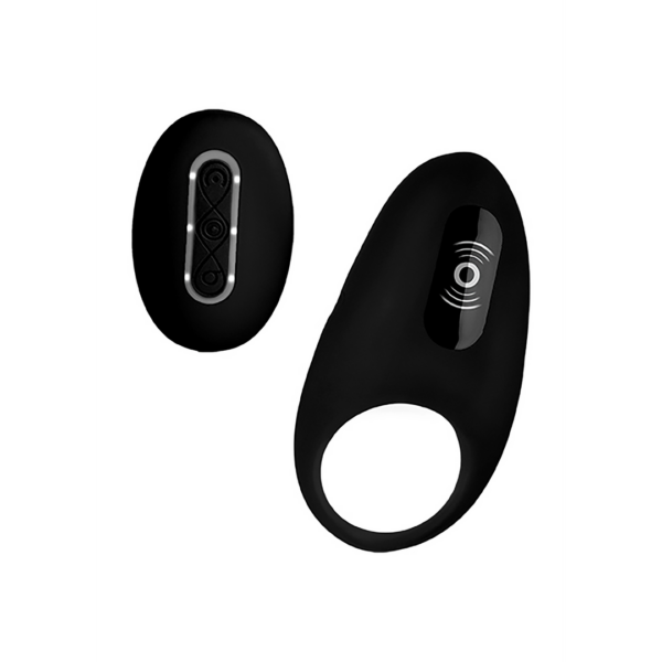 Vibrating Cock Ring with Remote Control - Black