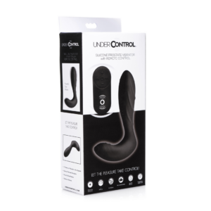 Silicone Prostate Vibrator with Remote Control - Black