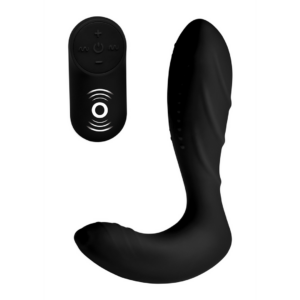 Silicone Prostate Vibrator with Remote Control - Black