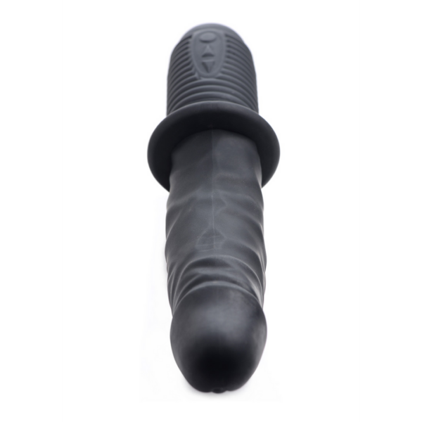 Power Pounder Vibrating and Thrusting Silicone Dildo - Black