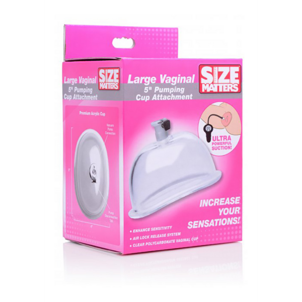 Large Vaginal 5 Inch Pumping Cup Attachment - Transparent