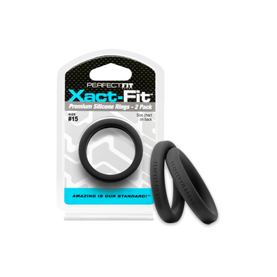 #15 Xact-Fit Cockring 2-Pack - Black