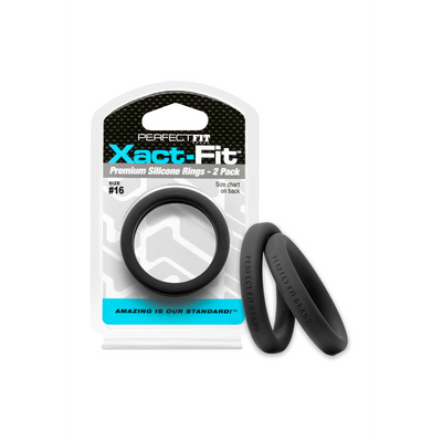 #16 Xact-Fit Cockring 2-Pack - Black