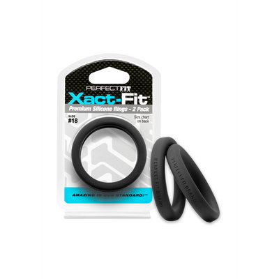 #18 Xact-Fit Cockring 2-Pack - Black