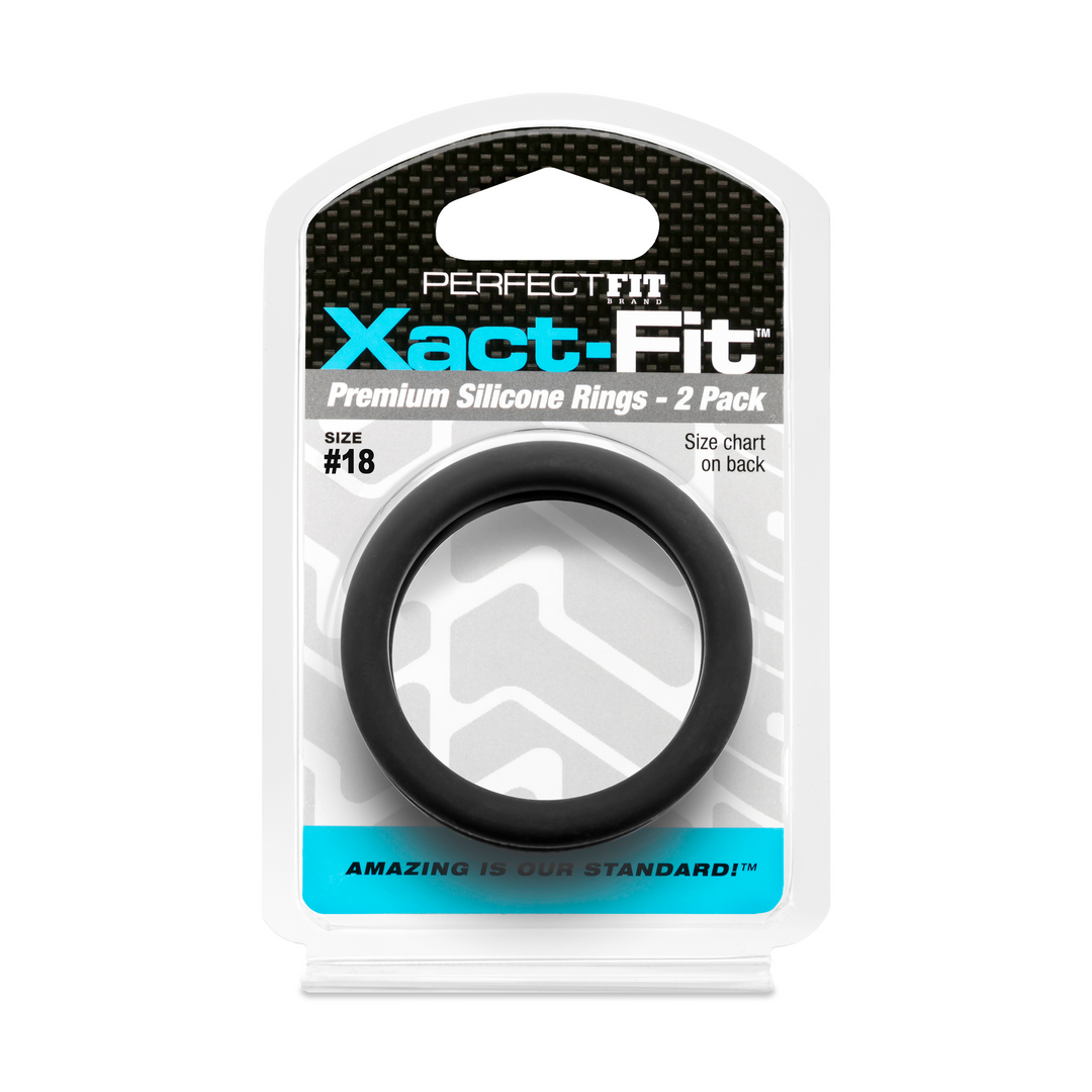 #18 Xact-Fit Cockring 2-Pack - Black