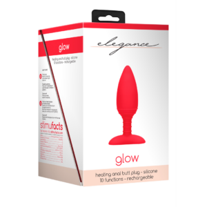 Elegance - Heating Anal Butt Plug - Glow - Red