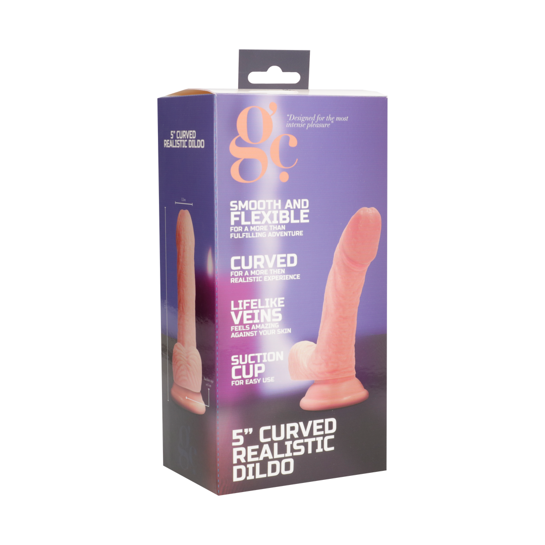 GC - 5 Inch Curved Realistic Dildo - Flesh