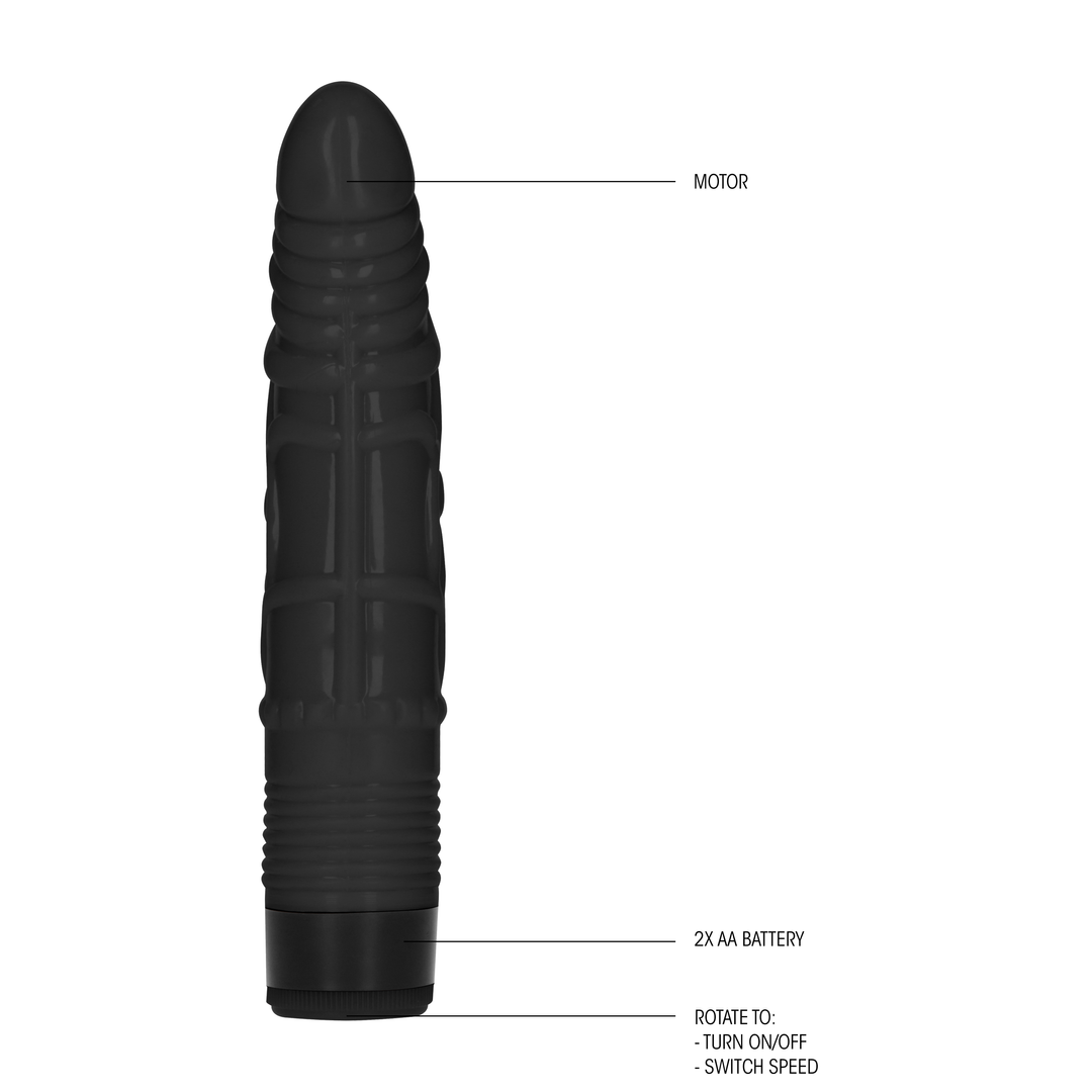 GC - 8 Inch Slight Realistic Dildo Vibe - Black