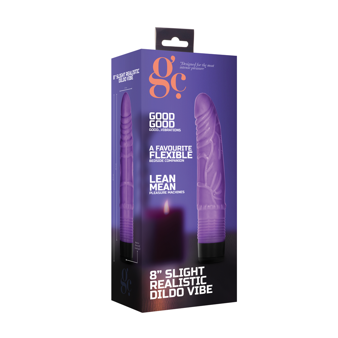 GC - 8 Inch Slight Realistic Dildo Vibe - Purple