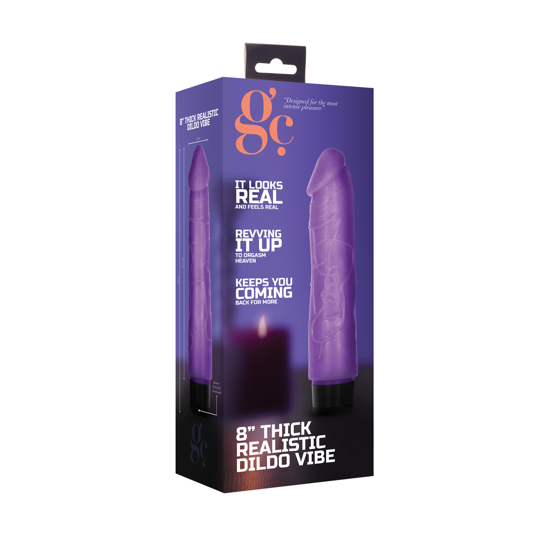 GC - 8 Inch Thick Realistic Dildo Vibe - Purple