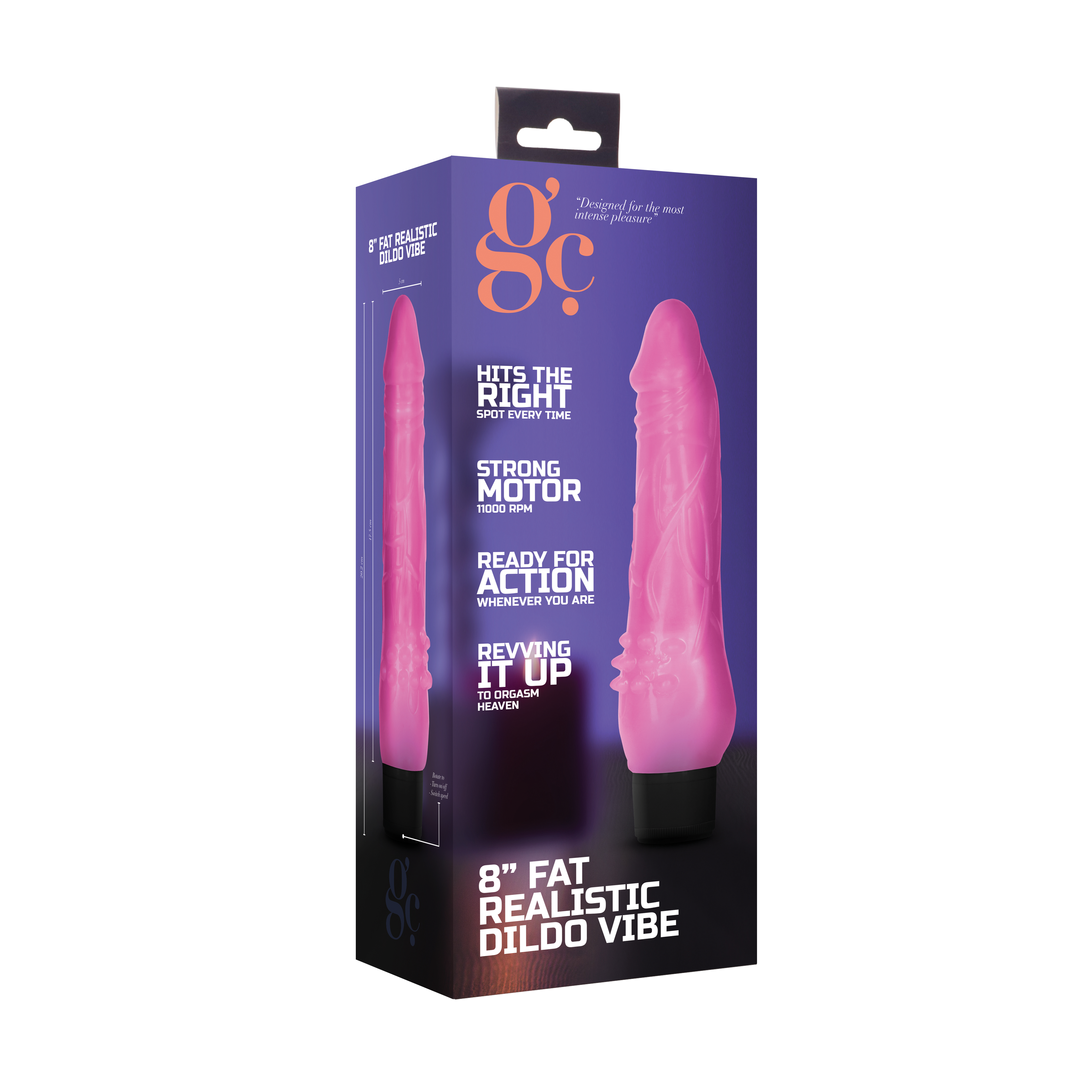 GC - 8 Inch Fat Realistic Dildo Vibe - Pink