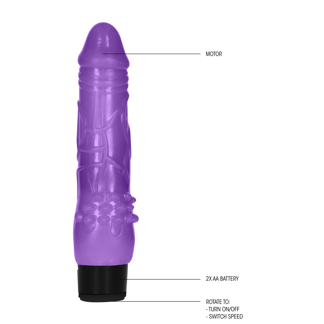 GC - 8 Inch Fat Realistic Dildo Vibe - Purple