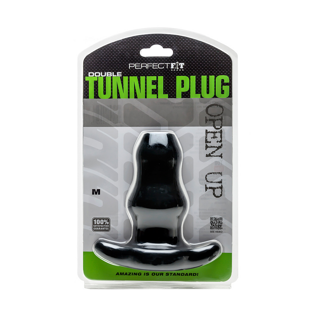 PerfectFit - Double Tunnel Plug   - Medium - Black