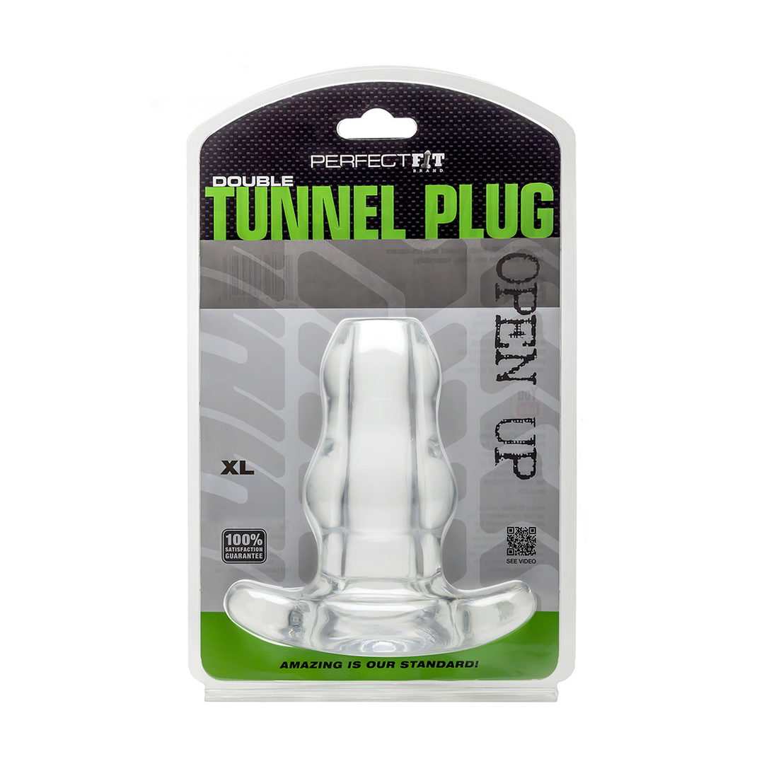 PerfectFit - Double Tunnel Plug  - X- Large -Transparent