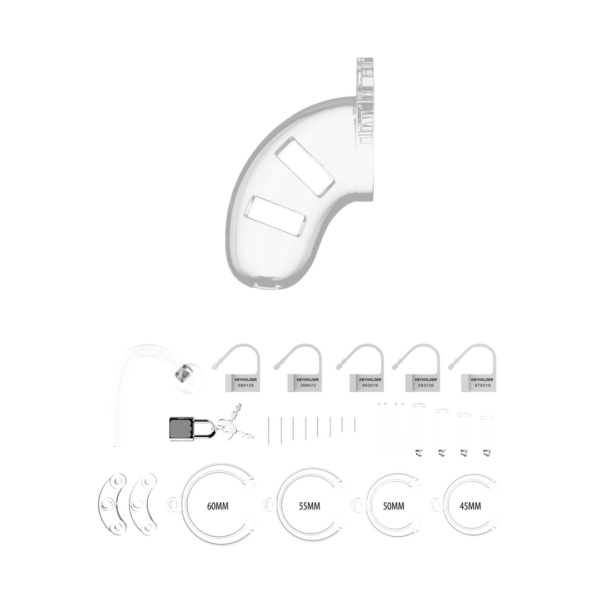 Model 10 - Chasity - 3.5" - Cage with Plug - Transparent