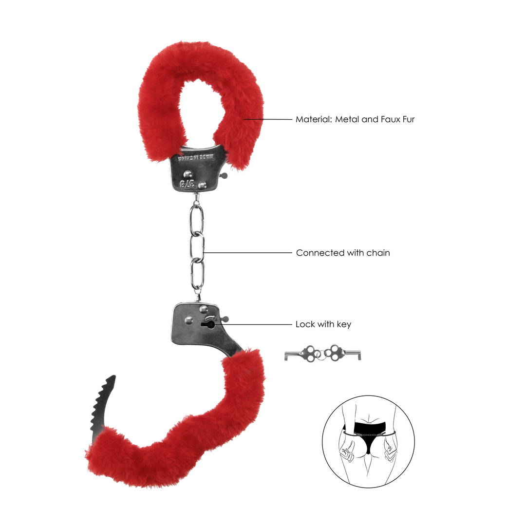 Pleasure Handcuffs Red Furry (87gram)