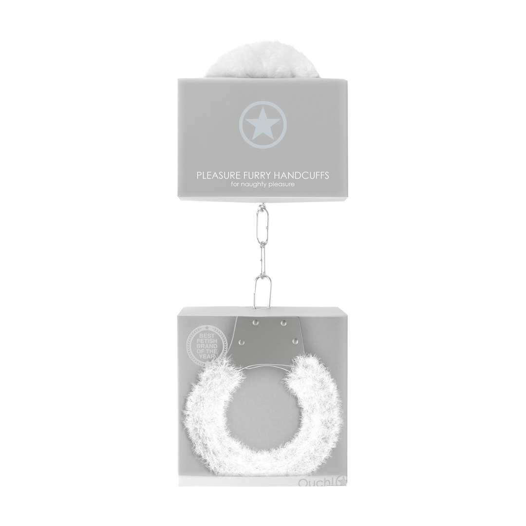 Pleasure Handcuffs White Furry (87gram)