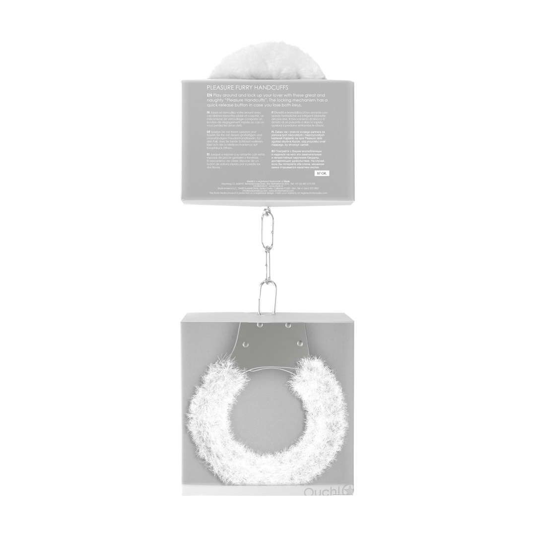 Pleasure Handcuffs White Furry (87gram)