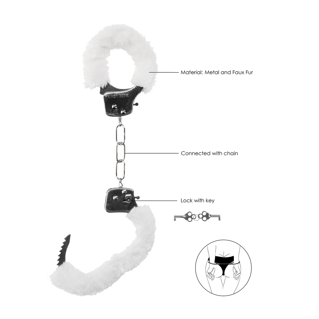 Pleasure Handcuffs White Furry (87gram)