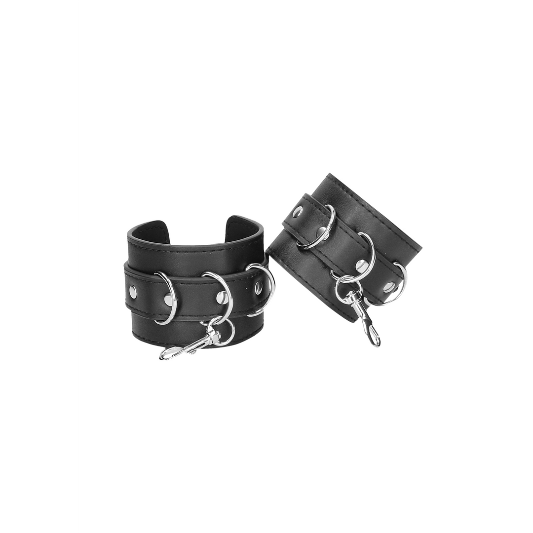 Leather Hand And Legcuffs Black