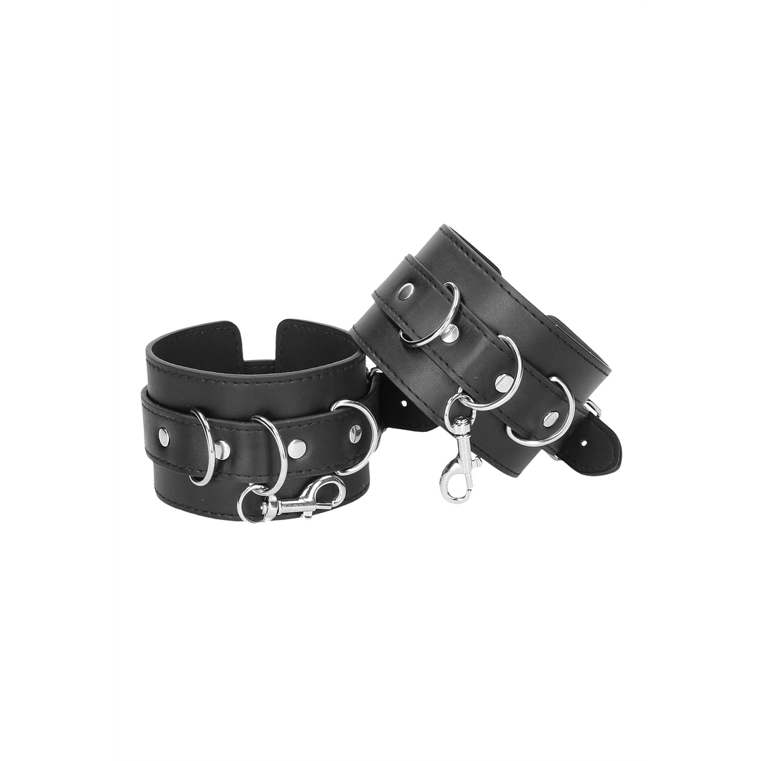 Leather Hand And Legcuffs Black